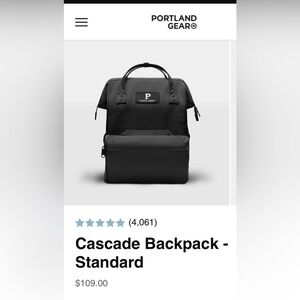 Black Portland Gear Backpack with Wide-Mouth Opening